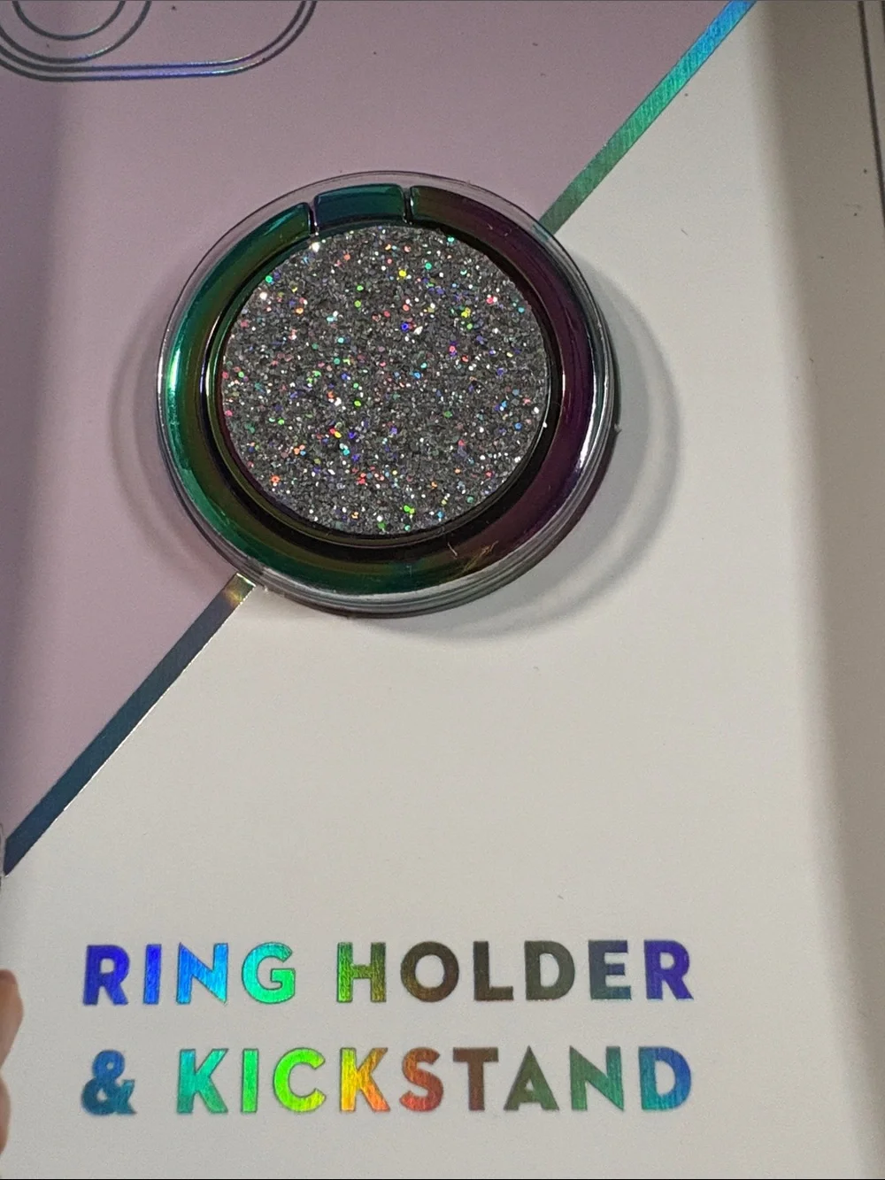 Dabney Lee Sparkler Silver Ring Holder with Iridescent Metal Frame